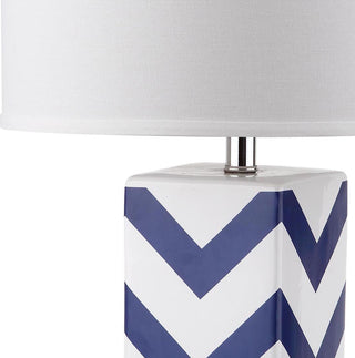 Safavieh Chevron 27-Inch H Stripe Table Lamp Navy Mirror 