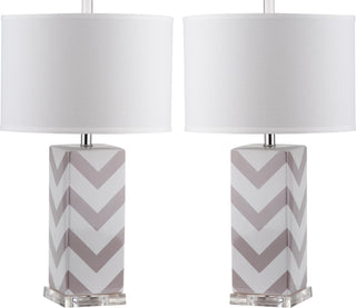 Safavieh Chevron 27-Inch H Stripe Table Lamp Grey 