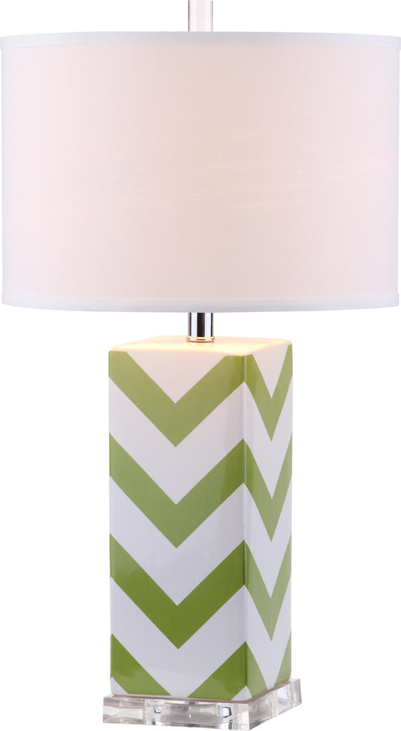 Safavieh Chevron 27-Inch H Stripe Table Lamp Green Mirror main image