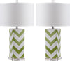 Safavieh Chevron 27-Inch H Stripe Table Lamp Green Mirror 