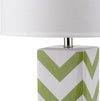 Safavieh Chevron 27-Inch H Stripe Table Lamp Green Mirror 