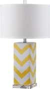 Safavieh Chevron 27-Inch H Stripe Table Lamp Yellow Mirror 