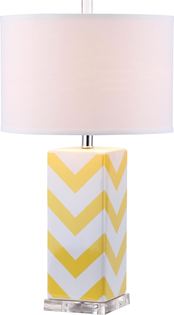 Safavieh Chevron 27-Inch H Stripe Table Lamp Yellow Mirror main image