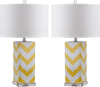 Safavieh Chevron 27-Inch H Stripe Table Lamp Yellow Mirror 