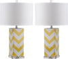 Safavieh Chevron 27-Inch H Stripe Table Lamp Yellow Mirror 