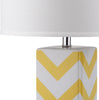 Safavieh Chevron 27-Inch H Stripe Table Lamp Yellow Mirror 