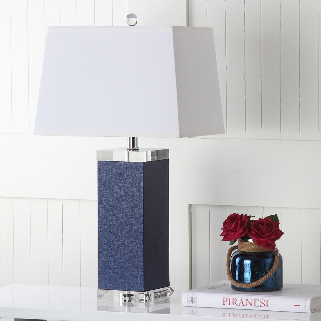 Safavieh Deco 27-Inch H Leather Table Lamp Navy  Feature