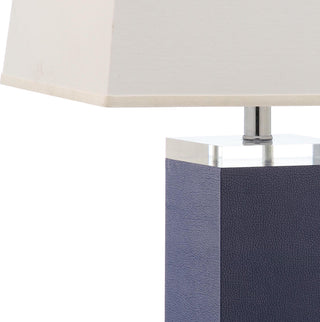 Safavieh Deco 27-Inch H Leather Table Lamp Navy 