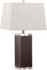 Safavieh Deco 27-Inch H Leather Table Lamp Brown Mirror 