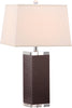 Safavieh Deco 27-Inch H Leather Table Lamp Brown Mirror main image