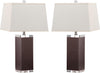 Safavieh Deco 27-Inch H Leather Table Lamp Brown Mirror 
