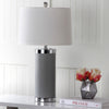 Safavieh Leather 25-Inch H Column Table Lamp Grey Mirror 