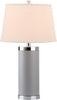 Safavieh Leather 25-Inch H Column Table Lamp Grey Mirror main image