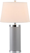 Safavieh Leather 25-Inch H Column Table Lamp Grey Mirror main image