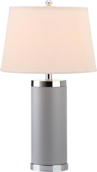 Safavieh Leather 25-Inch H Column Table Lamp Grey Mirror main image