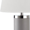 Safavieh Leather 25-Inch H Column Table Lamp Grey Mirror 