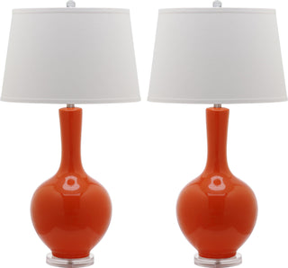 Safavieh Blanche 32-Inch H Gourd Lamp Orange Mirror 