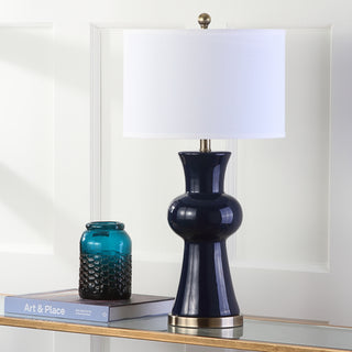 Safavieh Lola 30-Inch H Column Lamp Navy 