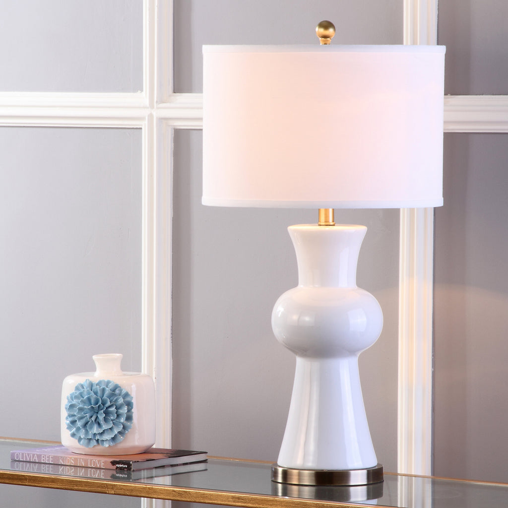 Safavieh Lola 30-Inch H Column Lamp White  Feature