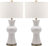Safavieh Lola 30-Inch H Column Lamp White Mirror 