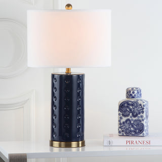 Safavieh Roxanne 26-Inch H Table Lamp Navy Mirror 