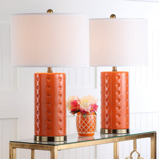 Safavieh Roxanne 26-Inch H Table Lamp Orange Mirror 