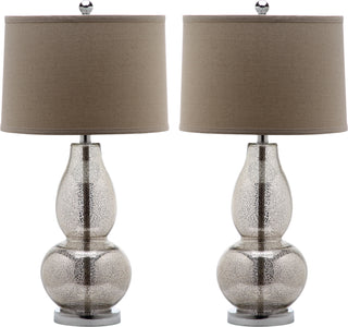 Safavieh Mercurio 285-Inch H Double Gourd Lamp Ivory/Silver Mirror 