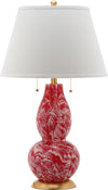 Safavieh Color Swirls 28-Inch H Glass Table Lamp Red/White Mirror 