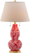 Safavieh Color Swirls 28-Inch H Glass Table Lamp Red/White Mirror main image