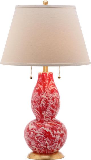 Safavieh Color Swirls 28-Inch H Glass Table Lamp Red/White Mirror main image