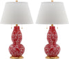 Safavieh Color Swirls 28-Inch H Glass Table Lamp Red/White Mirror 