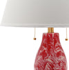 Safavieh Color Swirls 28-Inch H Glass Table Lamp Red/White Mirror 