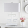 Safavieh Greek Key 25-Inch H Table Lamp White Mirror 