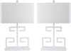 Safavieh Greek Key 25-Inch H Table Lamp White Mirror 