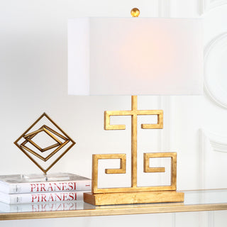 Safavieh Greek Key 25-Inch H Table Lamp Gold Mirror 