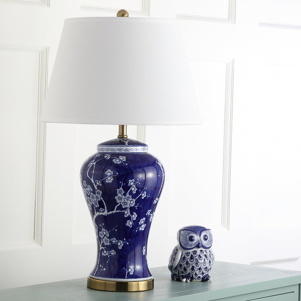 Safavieh Spring 29-Inch H Blossom Table Lamp Navy/White  Feature