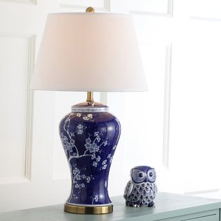 Safavieh Spring 29-Inch H Blossom Table Lamp Navy/White Mirror 