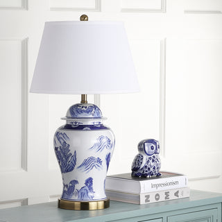 Safavieh Shanghai 295-Inch H Ginger Jar Blue/White Lamp 