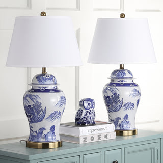 Safavieh Shanghai 295-Inch H Ginger Jar Blue/White Lamp 