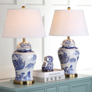 Safavieh Shanghai 295-Inch H Ginger Jar Blue/White Lamp 