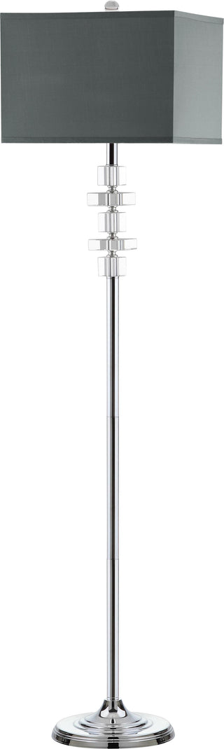 Safavieh Times 605-Inch H Square Floor Lamp Clear/Chrome Mirror 