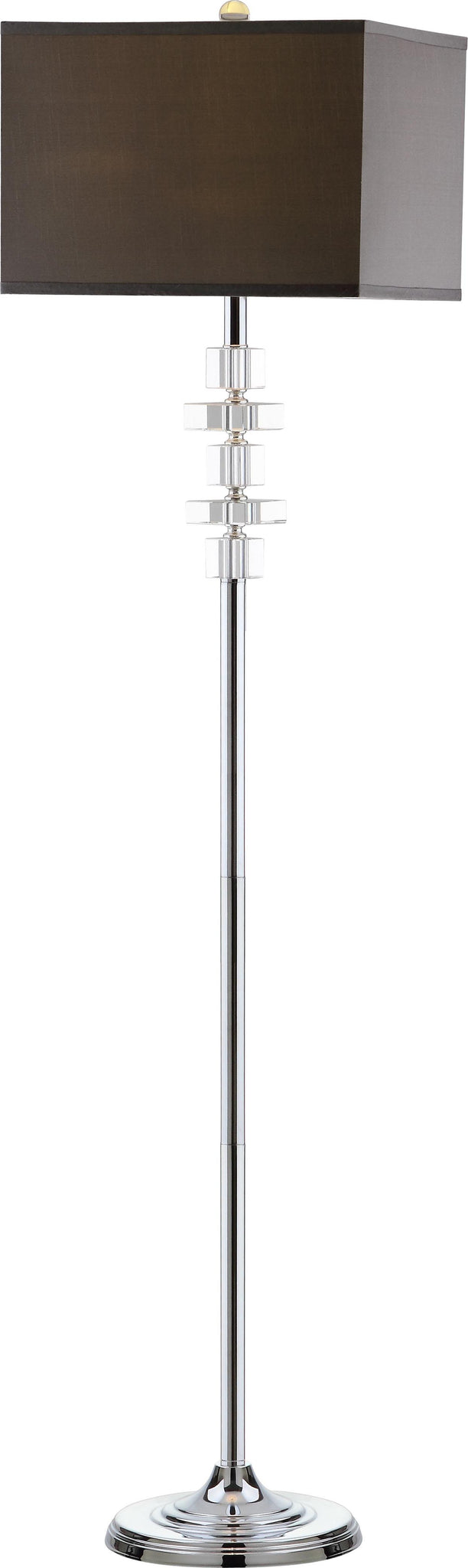 Safavieh Times 605-Inch H Square Floor Lamp Clear/Chrome Mirror main image