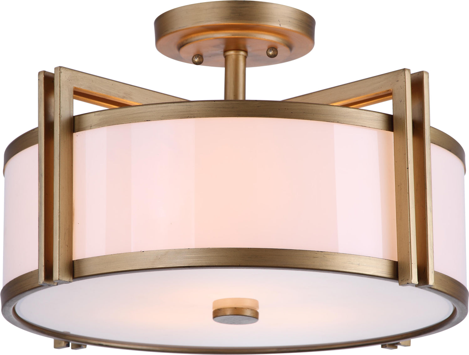 Safavieh Orb 3 Light Antique Gold 17-Inch Dia Semi Flush Lamp Mirror main image