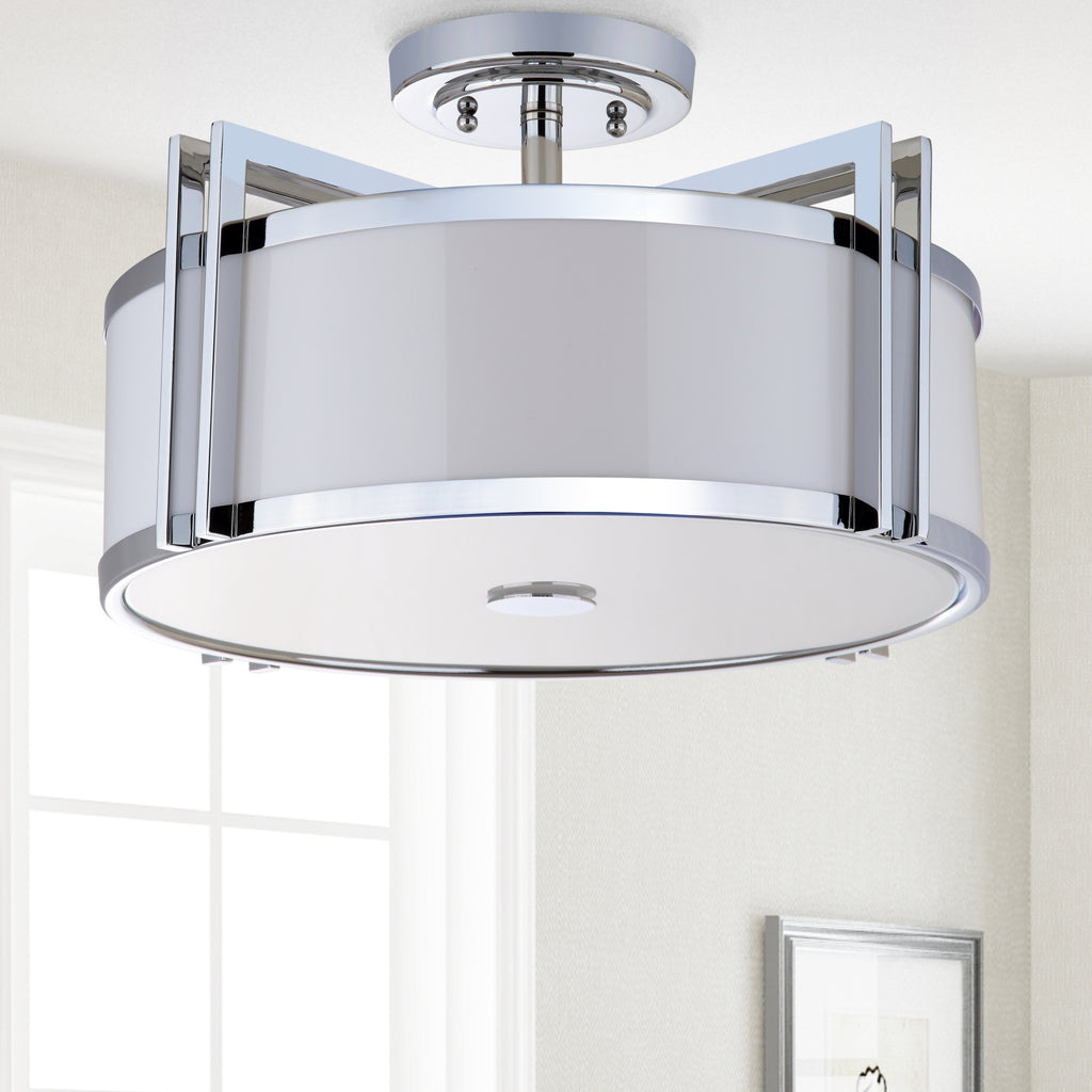 Safavieh Orb 3 Light Chrome 17-Inch Dia Semi Flush Lamp  Feature