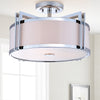 Safavieh Orb 3 Light Chrome 17-Inch Dia Semi Flush Lamp 