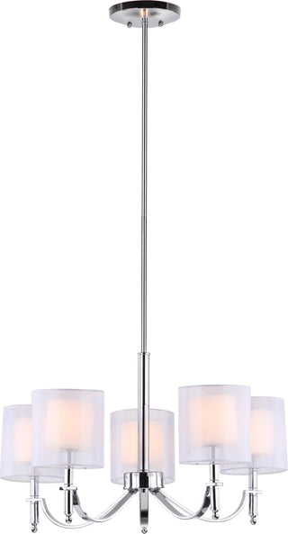 Safavieh Mika 5 Light Chrome 264 Inch Dia Adjustable Chandelier Lamp Mirror main image