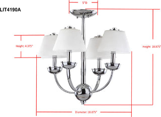 Safavieh Yardley 4 Light Chrome 189 Inch Dia Chandelier Lamp Mirror 