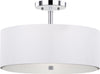 Safavieh Clara 3 Light Chrome 16-Inch Dia Semi Flush Drum Lamp 