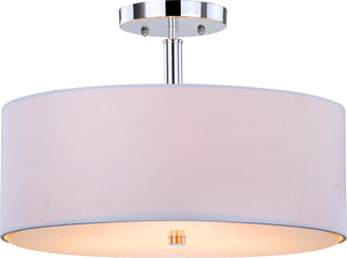 Safavieh Clara 3 Light Chrome 16-Inch Dia Semi Flush Drum Lamp main image