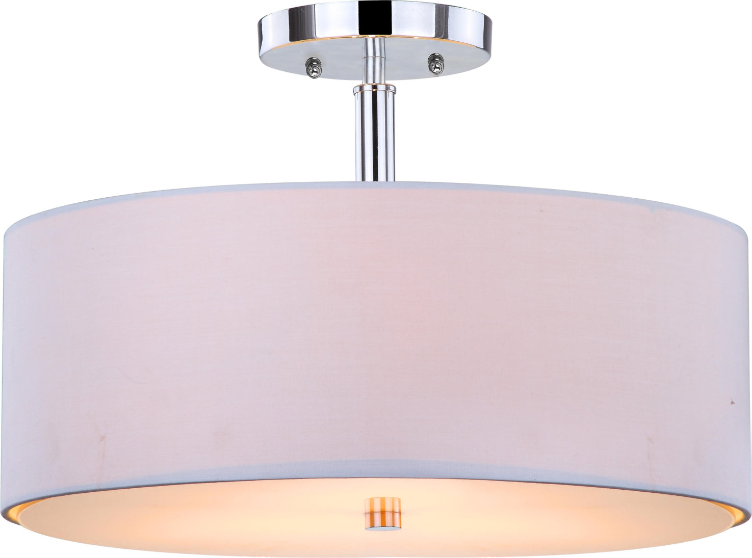 Safavieh Clara 3 Light Chrome 16-Inch Dia Semi Flush Drum Lamp main image